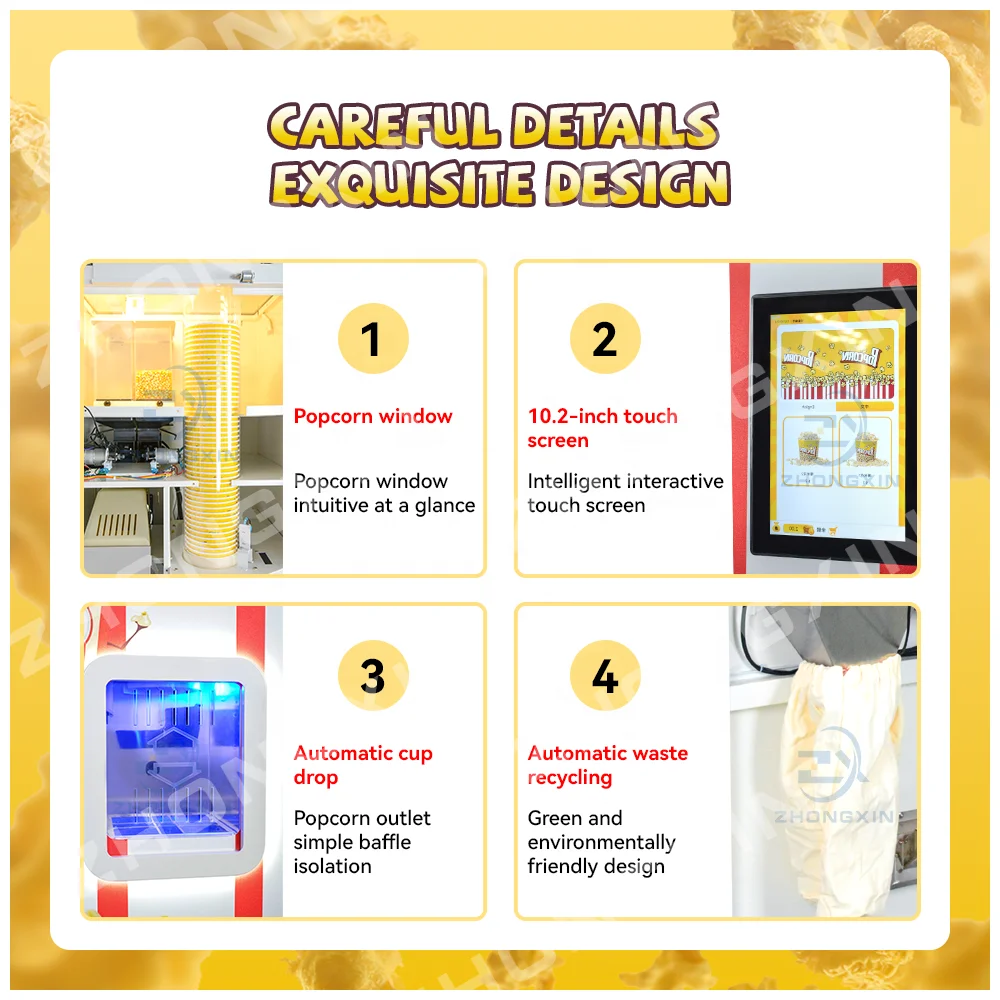 Wholesale Price Cinema Big Electric Automatic Popcorn Maker Popcorn Vending Machine Supplier