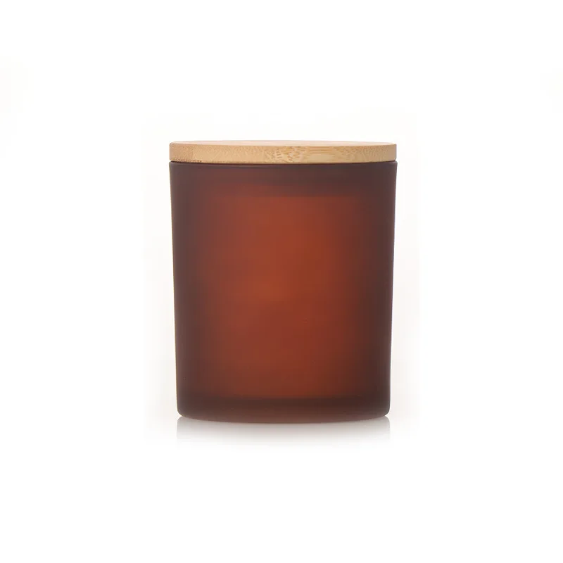 wholesale custom large small  unique ceramic clear frosted black empty glasses amber container candle jars
