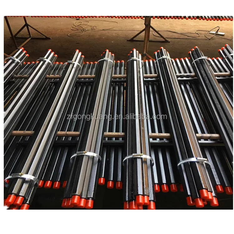 The mine uses B19 six-edge hollow drill rod YT28 rock drill B22 drill rod