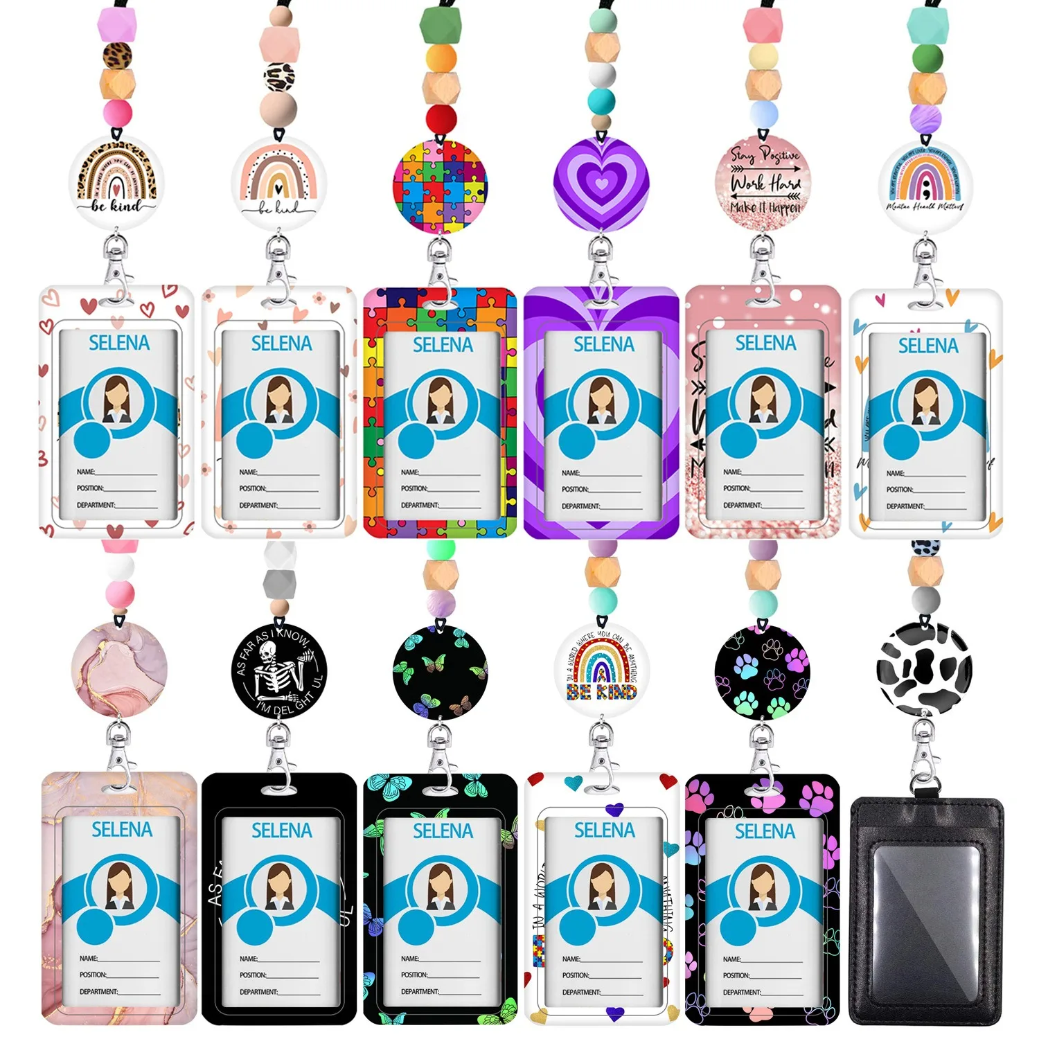 Free sample Lanyard with Badge Holder Retractable Badge Reel with Detachable Neck Lanyard accept custom id card holder