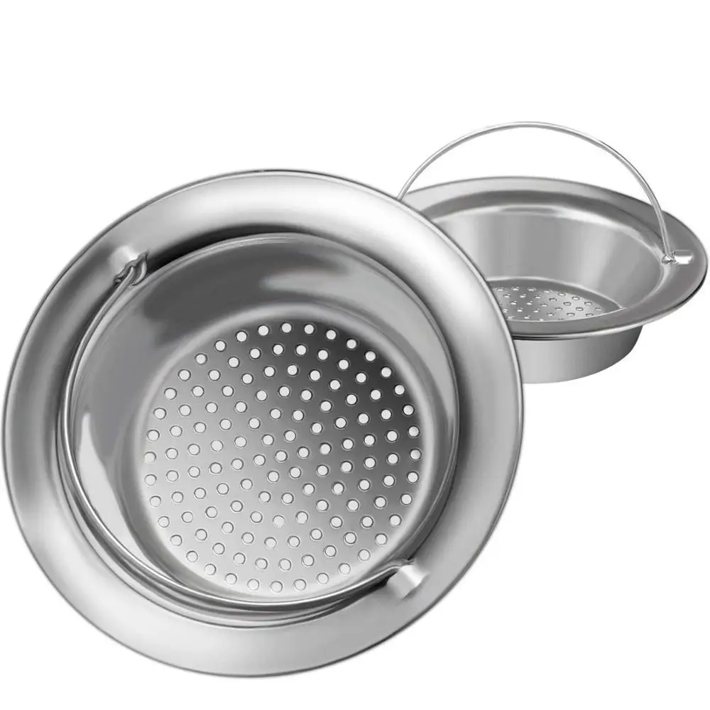 Kitchen Basket Stainless Steel Sink Strainer Food Debris Drain Filter with Handle