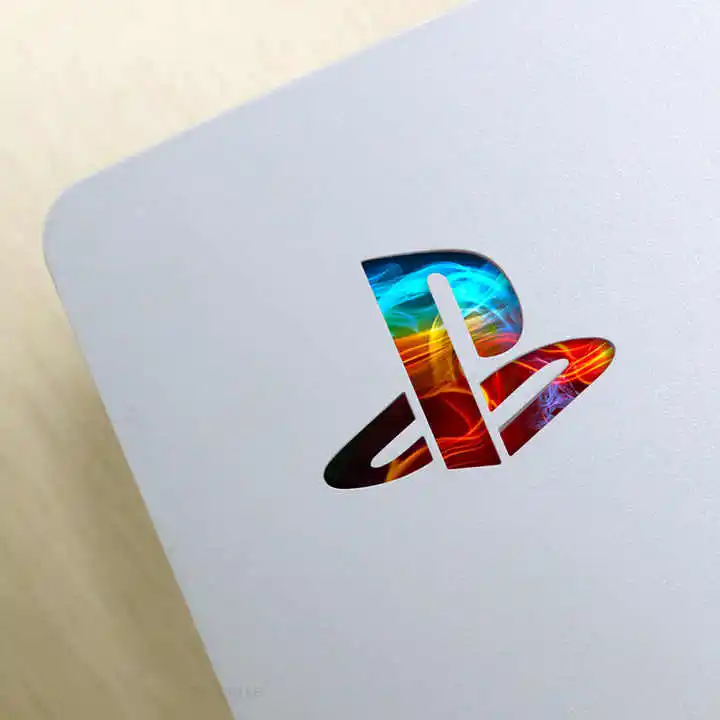 Factory low moq OEM Custom Design PVC Vinyl Decal Skins Logo Underlay Sticker For Playstation 5 PS5 Logo Underlay