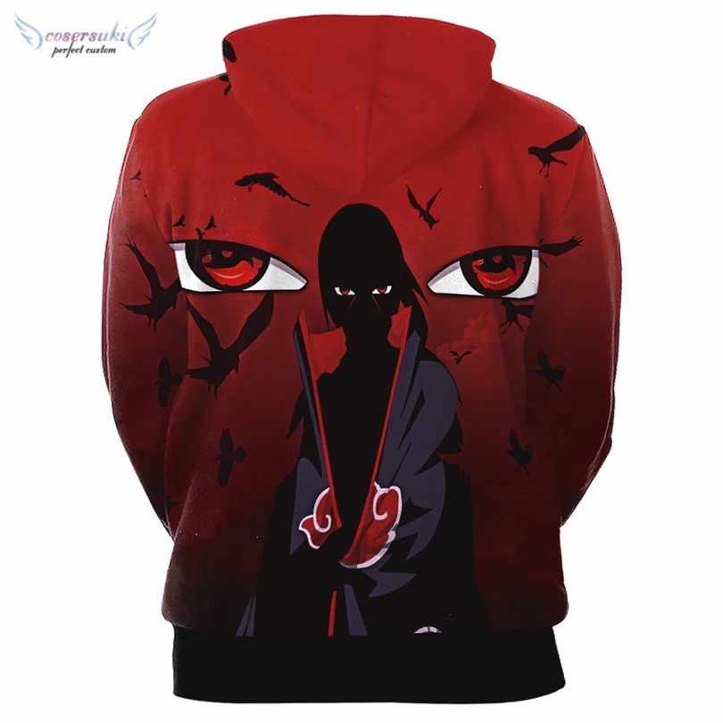 Толстовка Uchiha Itachi с капюшоном, толстовка с принтом для пары, мужские и женские толстовки с мультяшным принтом, стиль высокого качества