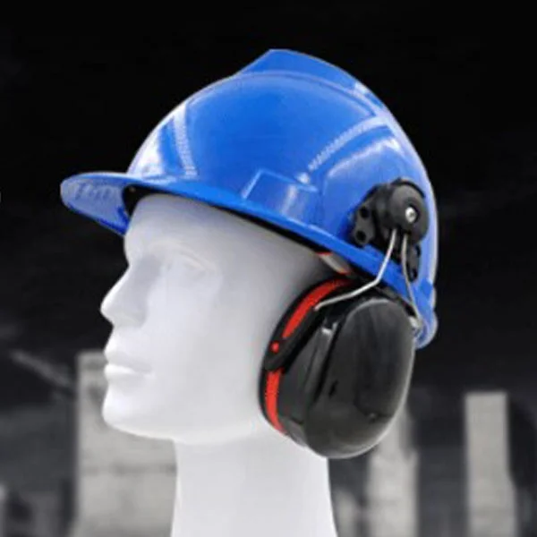 Head protection safety helmet with ear muff forestry safety cap Safety Ear Muffs for Workers with Helmet