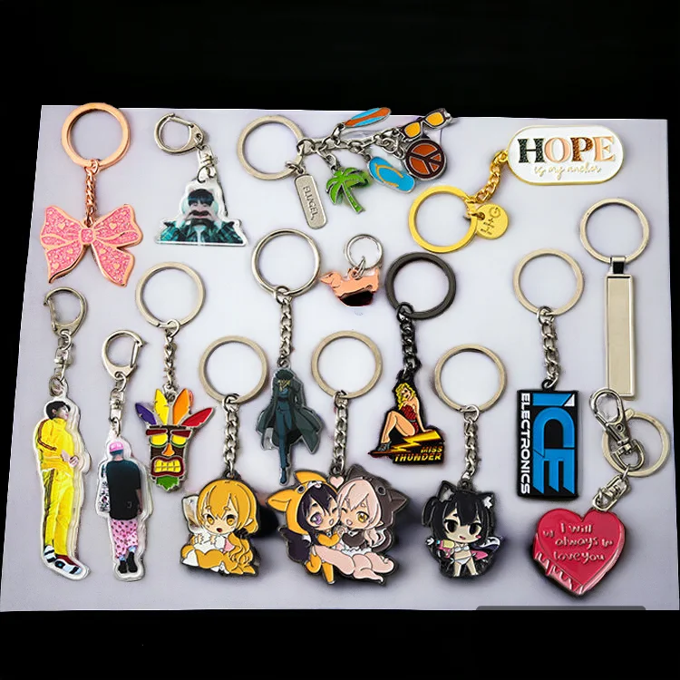 Manufacturer Customized Designs Metal Letter Phrase Name Key Chain Keyrings Keychains Holder Custom Name Keychain