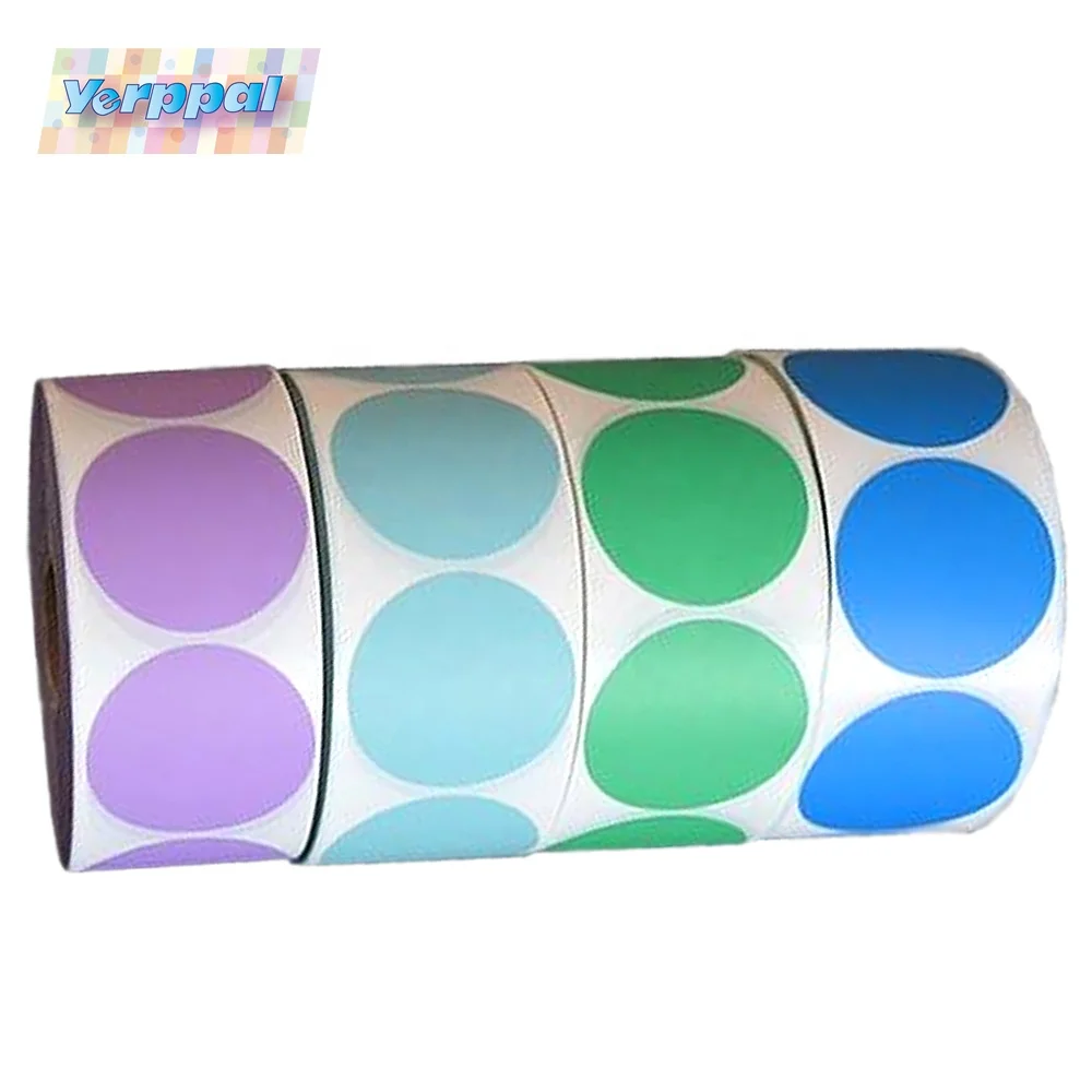 2019 Hot Sale Blank Adhesive Colorful Point Round Label Dot Sticker 1 Inch Diameter