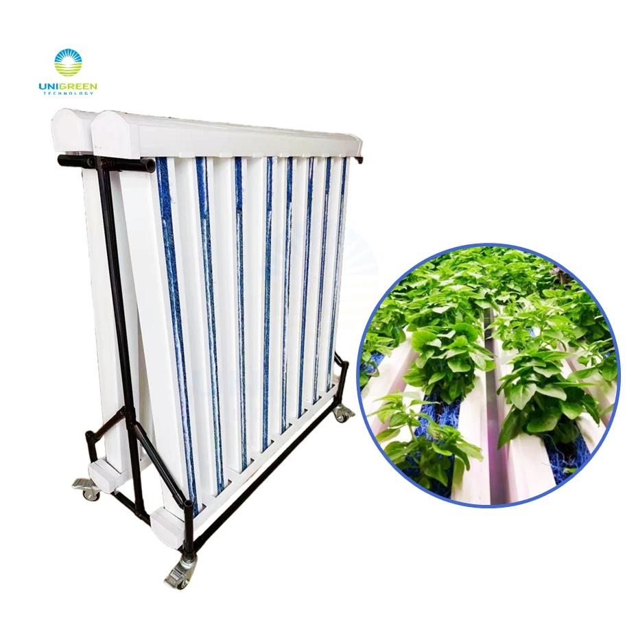 Vertical Planting Zip Grow Hydroponic Horticultural Grow Channel Pipe System Tower With Wheel For Lettuce Vegetable Cultivation