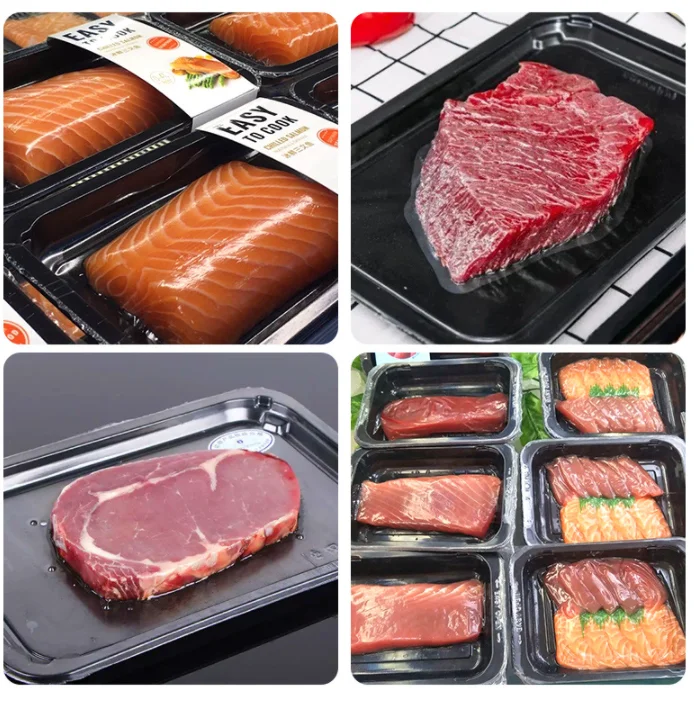 Small vacuum skin packaging machine sealing Fish Shrimp Seafood Manual tray box sealer Wrapping Packing heat from Thermoformer