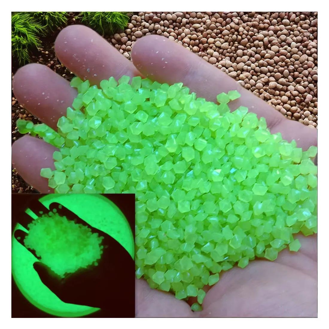 3-5mm Luminous Sand Rocks Pebbles Stone for Home Garden Outdoor Lawn Decorations Aquarium Landscaping