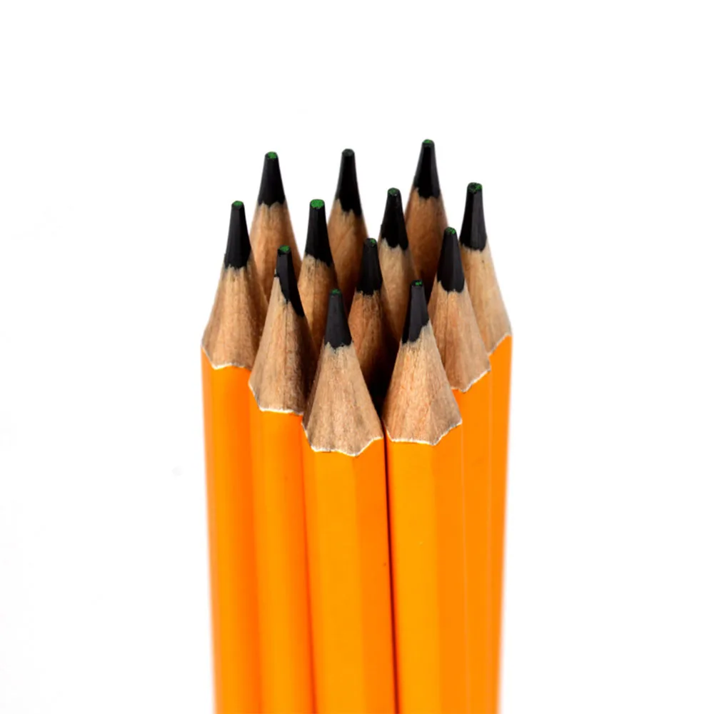 promotional logo printed  pencil graphite white linden wood yellow hb pencil with muti-color ferrul pencil school hb lapiz