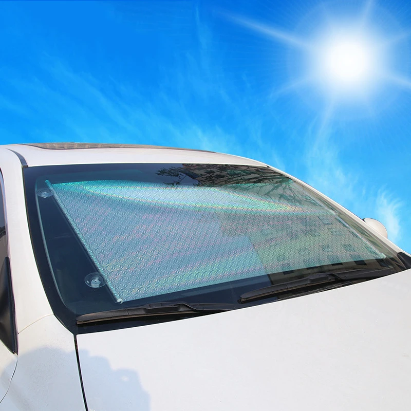 Customized 58 *125cm Car Sunshade Front Window Windshield PVC Matel Strong Sunscreen Insulation Foldable Car Window Shade