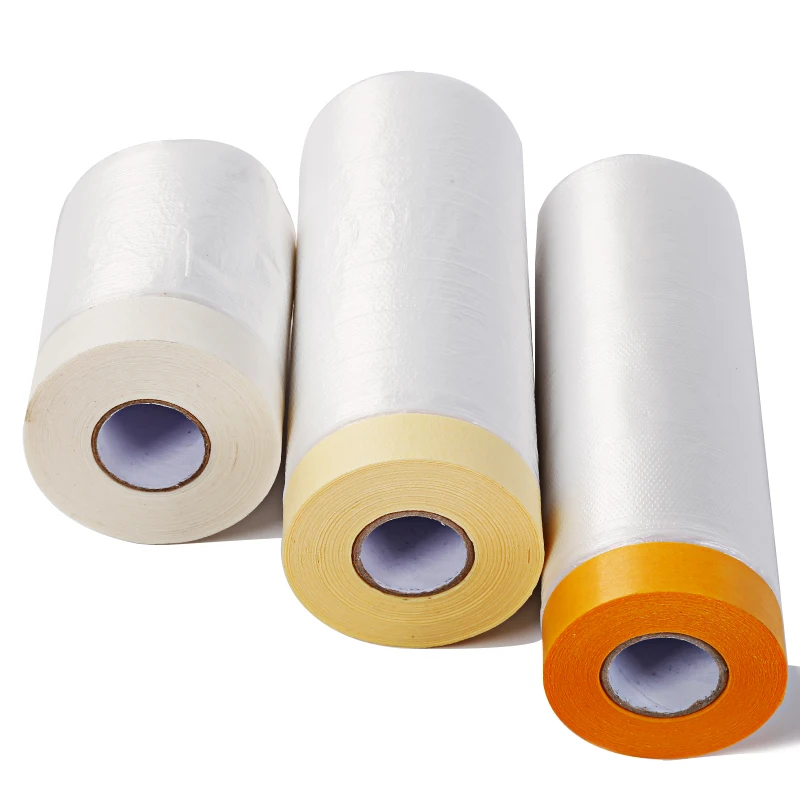 plastic roll pre taped paint pre masking film tape for car painting