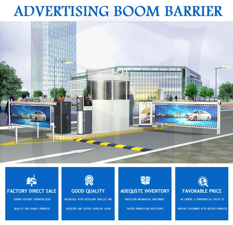 Heavy duty electric fence Advertising boom airborne barrier gate with car parking menegement system