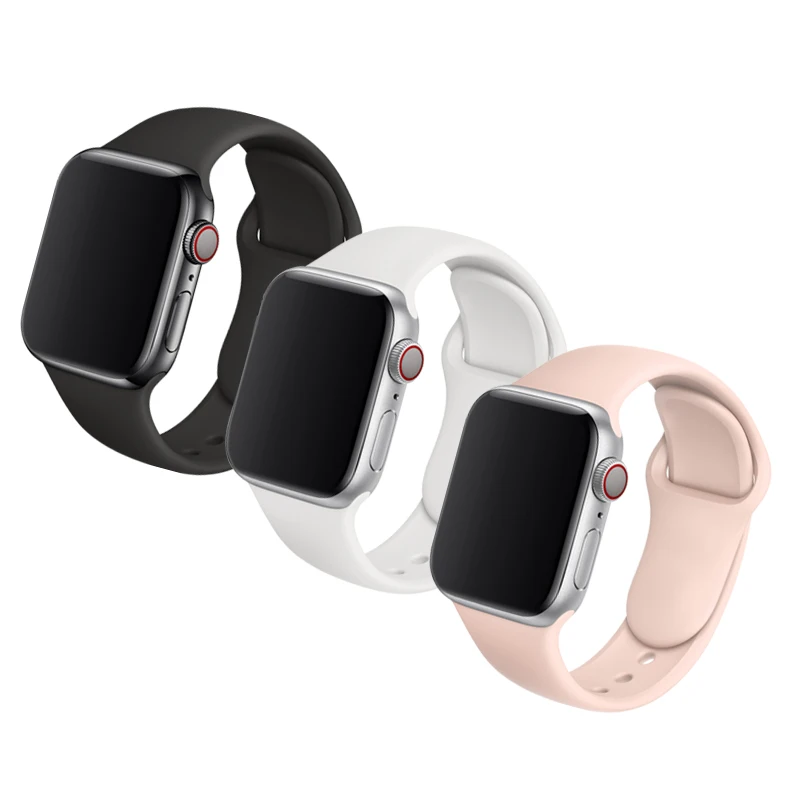 Ремешок силиконовый для Apple Watch Band 38 мм 42 цветной спортивный мягкий сменный браслет мужчин и