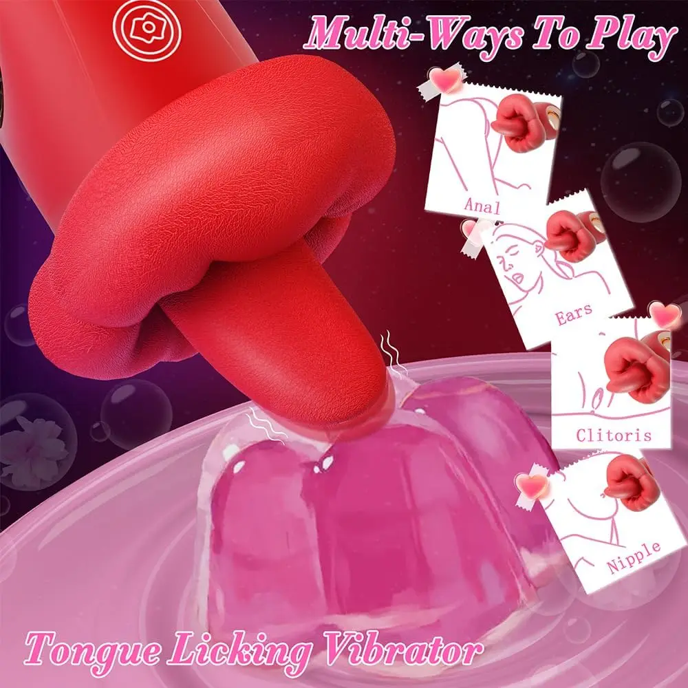 Hot Selling Licking Tongue Vibrator With 10 Licking Womens Sex Toys Nipple Clitoris Stimulator Adult Toys