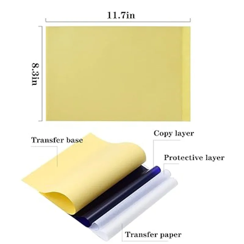 A4 Size Copy Cheaper Spirit Copier Paper Thermal tattoo stencil transfer paper for Tattoo Beginner Artist 100 Sheets/box