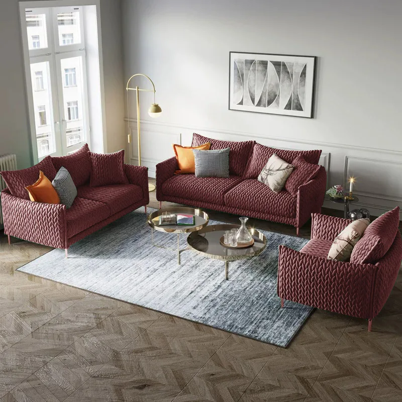 OEM Modern Small  Beige Black 3 Seater extra Deep Luxury Sofa Set Velvet Green Sectional Sofa for Living Room Furniture