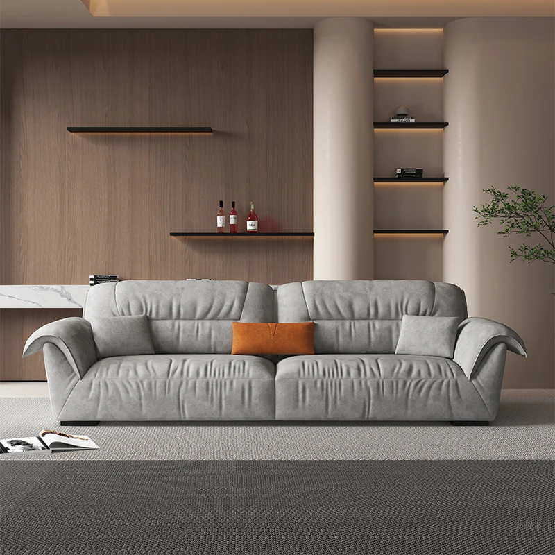 Modern Home Living Room Sofa Set Furniture White Linen Feather Cream Beige Fabric l Shaped Corner Modular Couches Sectional Sofa