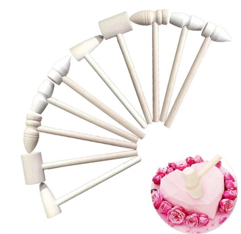 
Wooden crafts cake tools small wooden hammer mallet pets for Kids 