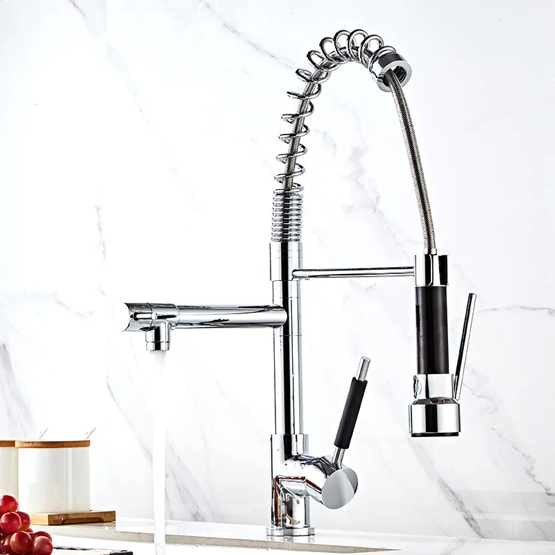 ZUOXUAN factory  brass pull out spring  kitchen faucet