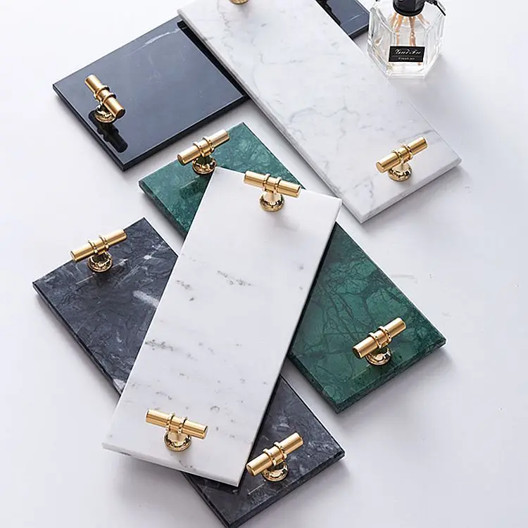 100% handmade rectangle marble jewelry/cake display serving tray for home decor and hotel