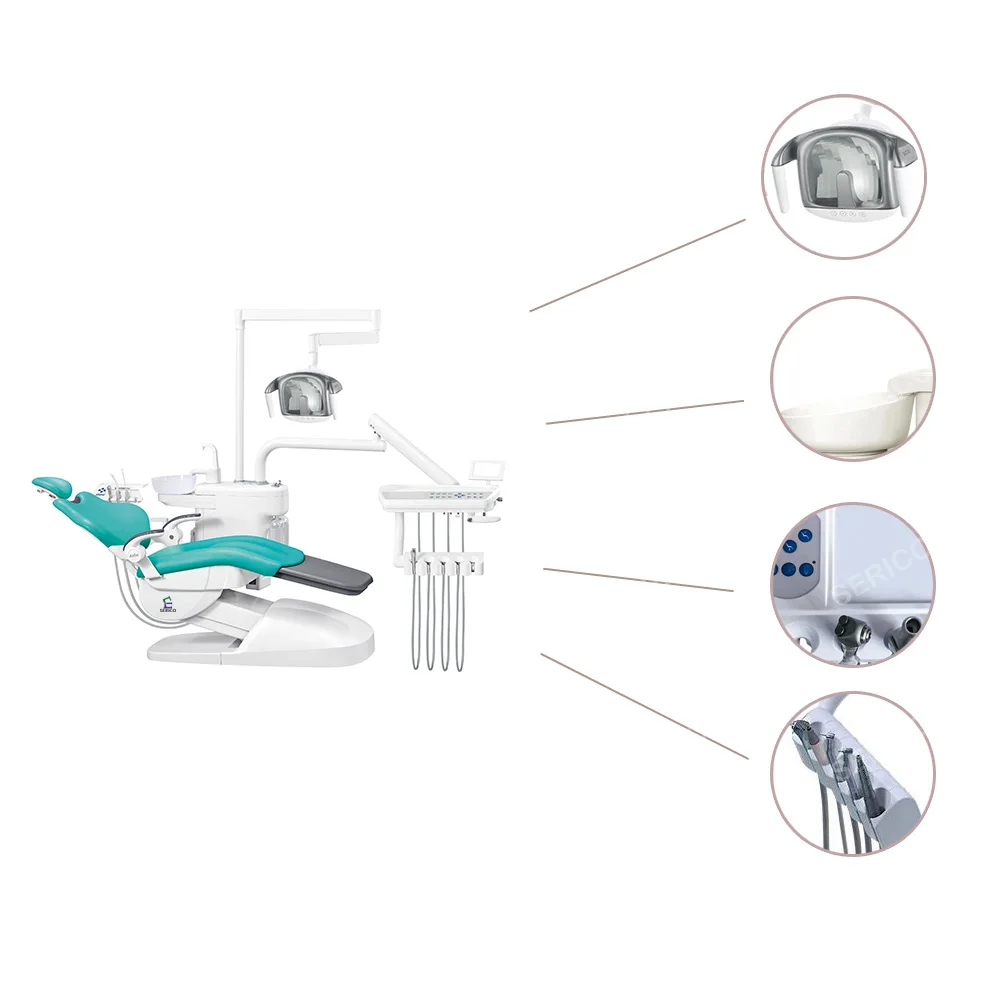 SERICO Hospital Luxury  Grounded Type Dental Chair Dental Unit Model: AL-398AA-1 Ergonomic Design