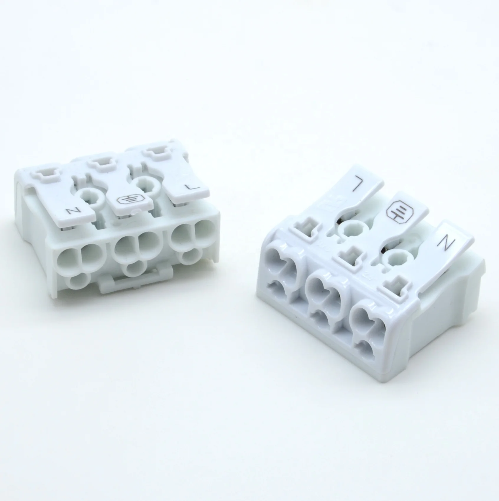 LED electrical lighting fast wire connector 2-pin screwless self-locking terminal block