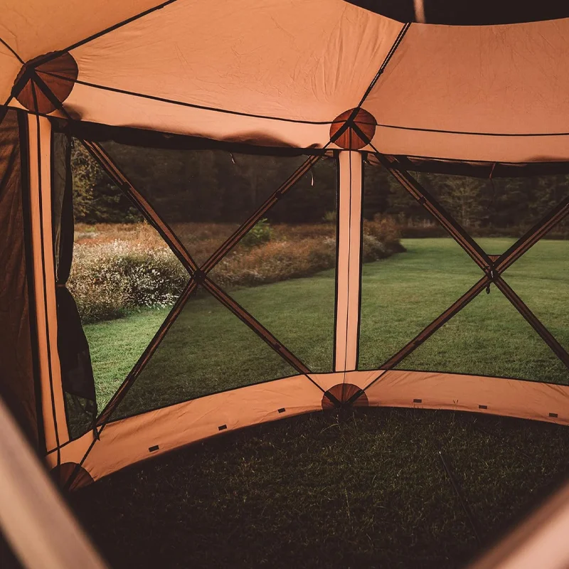 Hexagonal tent quickly build yurt camping net gauze mosquito repellent waterproof windproof pergola tent