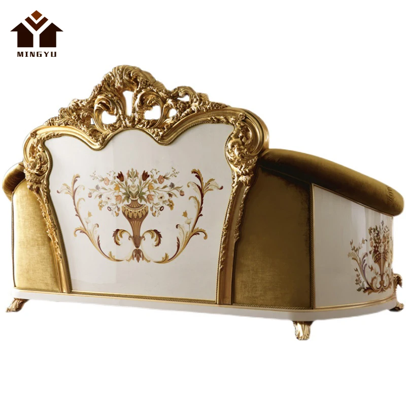 Hampton Style Gold Antique Sofas Handmade Royal Decor Home Furniture Set Victorian Villa Couch With Cushion Long Service Life