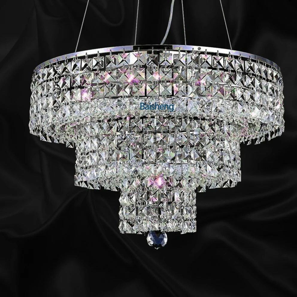 50cm wide 40cm high modern crystal chandelier 3 tiers contemporary Postmodern k9 hanging lamp pendant light suspension lustre