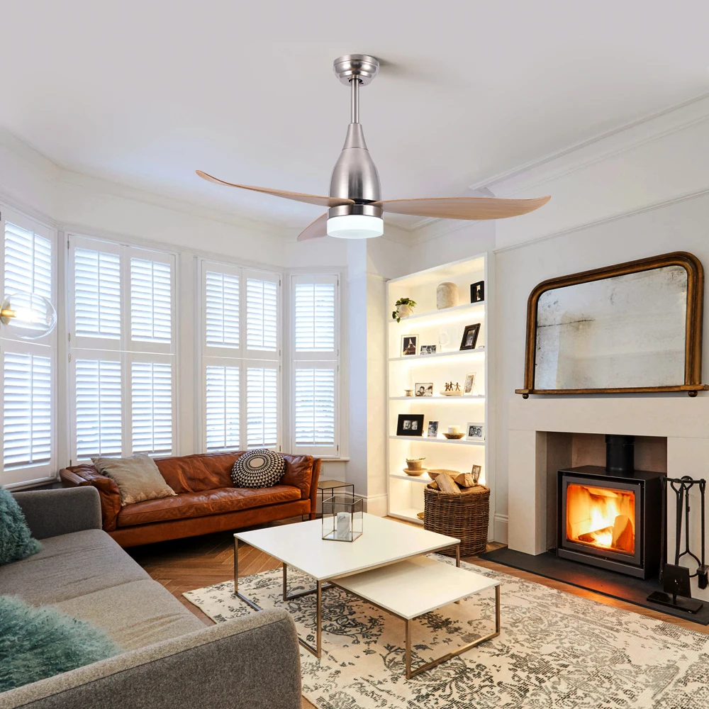 Modern 44Inch Living Room Ceiling Fan With Light Home Remote Control USA Electric 220 Volt Ceiling Fan With Lights