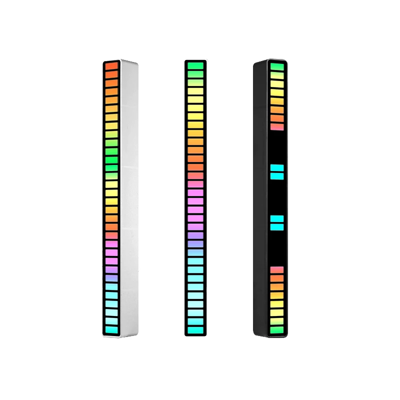 LED RGB Intelligent Atmosphere Lamp Modern e-Sports Car-Mounted White/Black Shade Portable Voice-Controled Live Desktop Audio