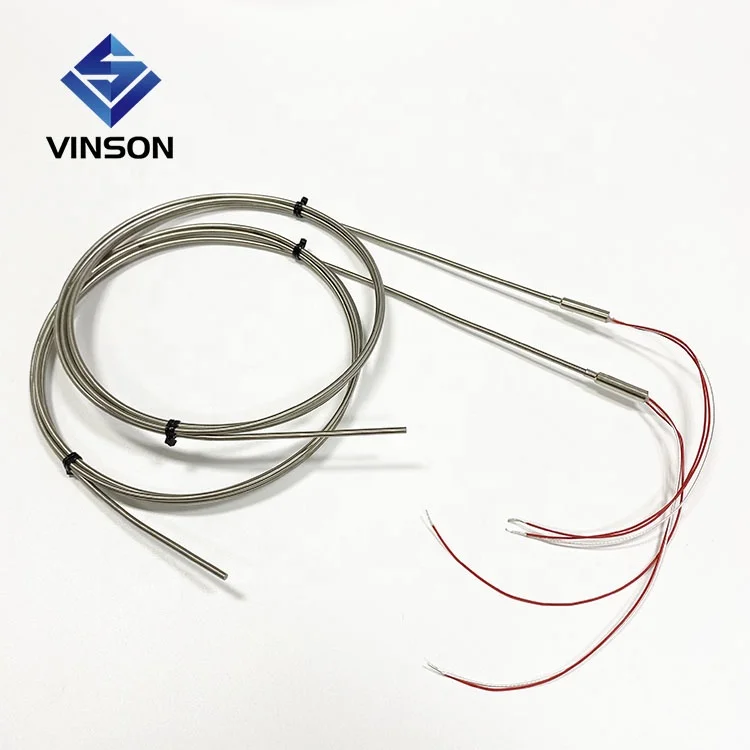 Mineral Insulated 3 wire RTD Pt100 temperature sensor dia 3mm PT1000 sensor SS316 material with PTFE lead wire