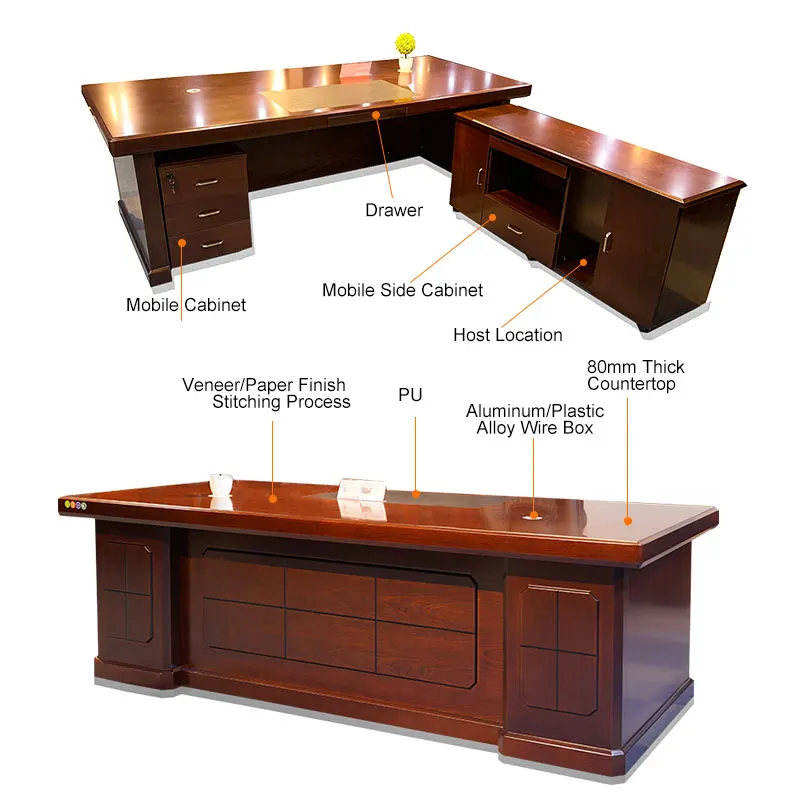 Factory Direct Sale Wooden L Shape Cheap Office Table Executive Design