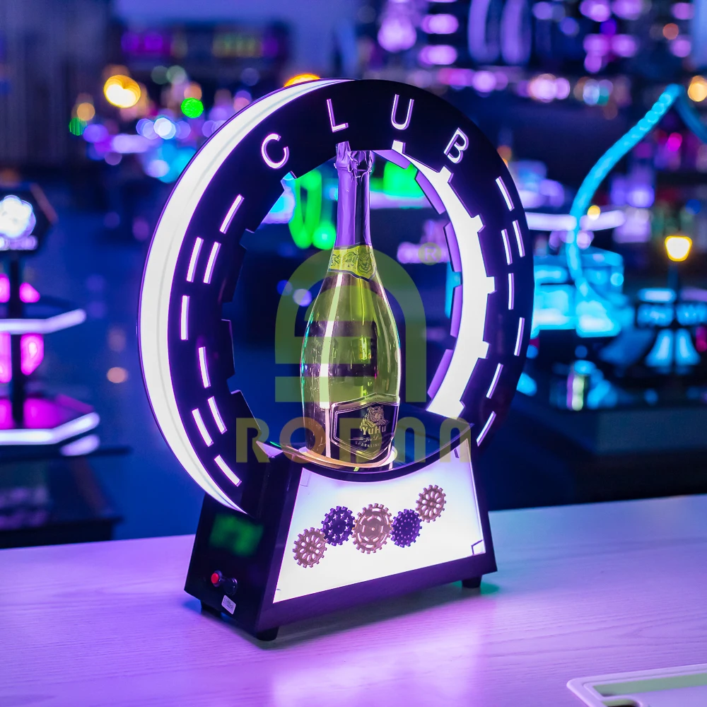 Geer Wheel Bottle Champagne Glorifier Display Racks led bottle glorifier base