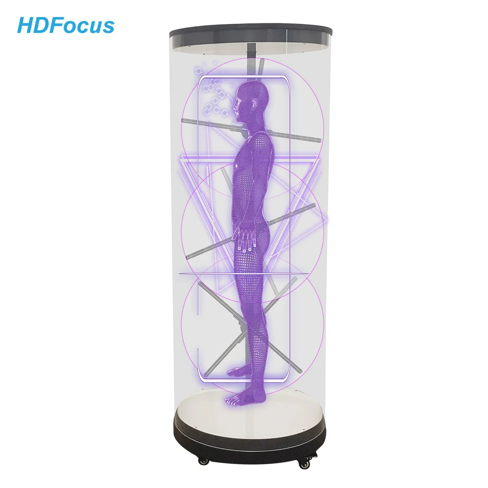 1X3 Hologram Fan 3D Holographic Projector Cylindrical Human Splicing Solution Holographic 3D Fan 3D Hologram Led Fan Projector