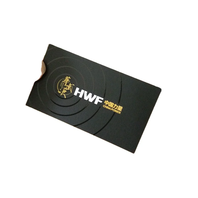 Custom UV printing black envelope with logo matte finishing black thank you card with Luxury business card