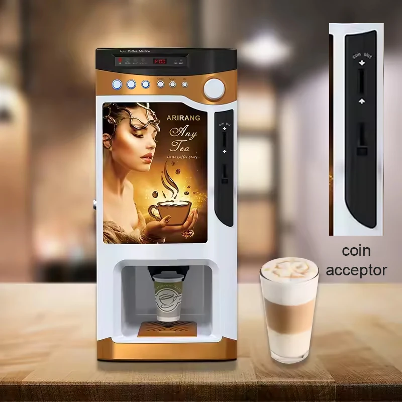 Outdoor Smart Commercial Bean To Cup 3 Hot Premied Drink Fully Automatic Coffee Vending Machine