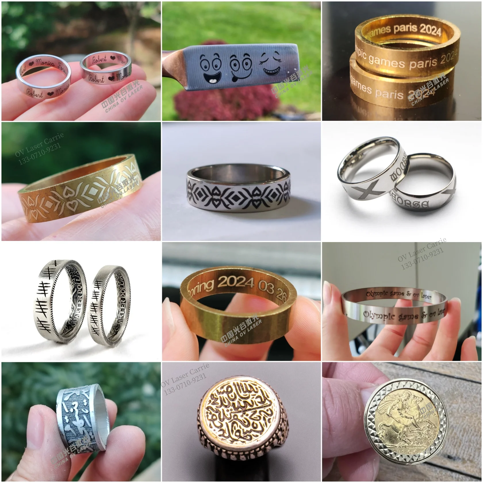 Fiber Laser Marking Printing Machine for Metal with Rotary Laser Logo Engraving Machine Laser  30w 50w 100W