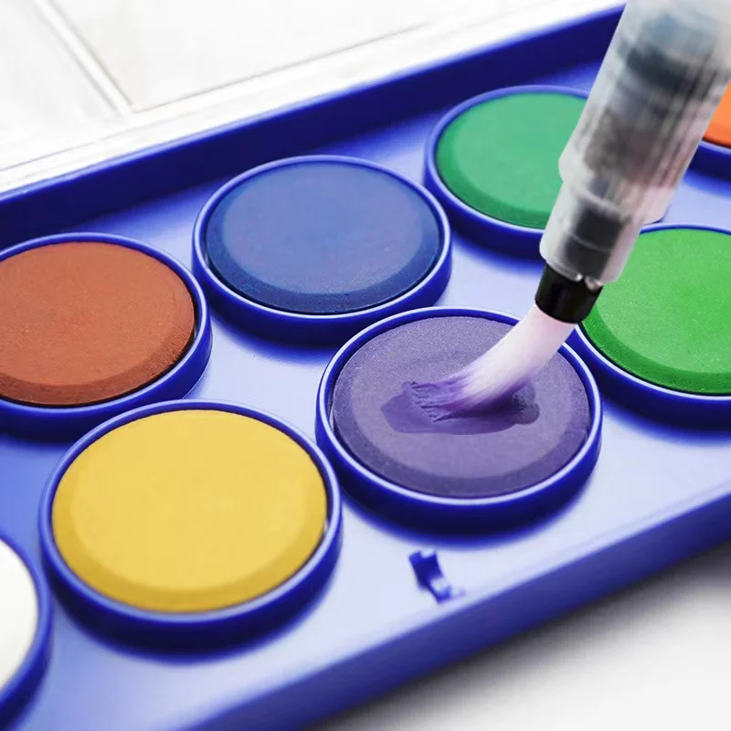 school Portable Plastic Box 16pcs Washable Watercolor Set Paint