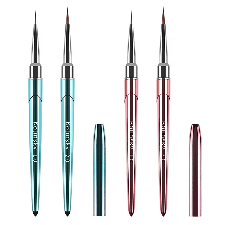 Free Logo Kolinsky Hair Liner Halo Dye Metal Watercolor Pen Nail Shop Watercolor Special Tool Premium Flower Painting Nail Brush