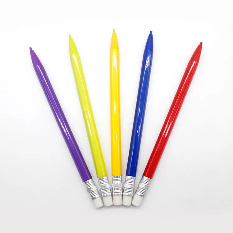Price Cheap Custom Wholesale Plastic Appearance Six Edge Automatic Pencil Color Active Pencil Eraser Head Without Pen Pencil