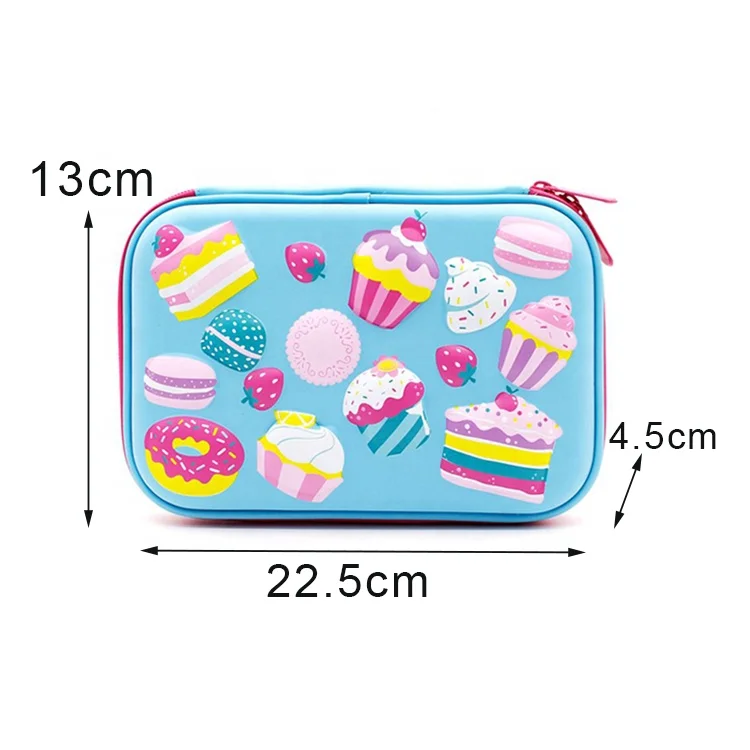 Жесткий чехол с мультяшным принтом торта, канцелярская сумка с логотипом на заказ, пенал EVA