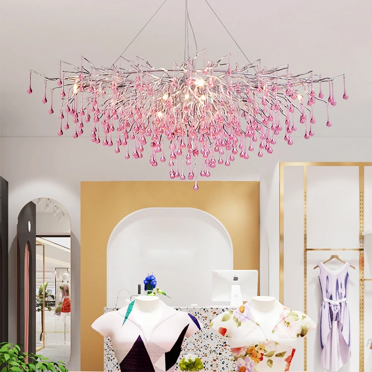 new product indoor decoration custom living room dining room glass bead led chandelier