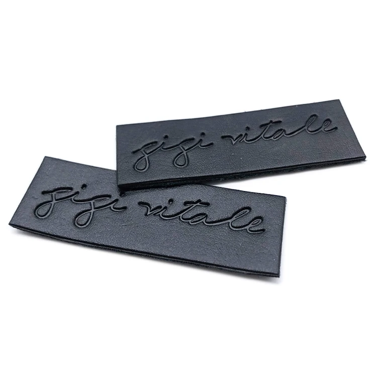 Wholesale Custom Leather Patch Debossed Logo PU Leather Patches For Hats Clothing Leather Badges