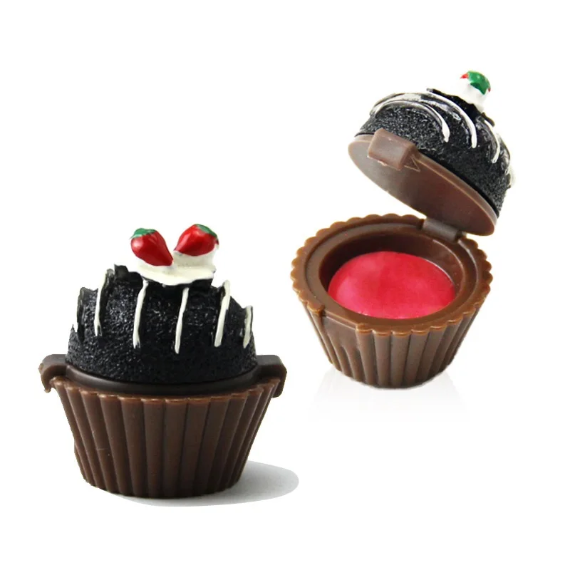 Private Label Mini Cupcake Shape Moisturizing Multi Fruit Wholesale Lipgloss Gloss Cute Lip Balm