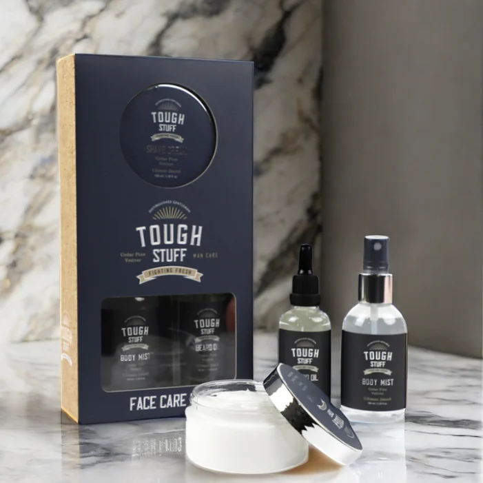 Private Label Beard Care Set for Men Include Shave Cream Beard Oil Body Mist Refreshing Face Care Gift Set for Shave