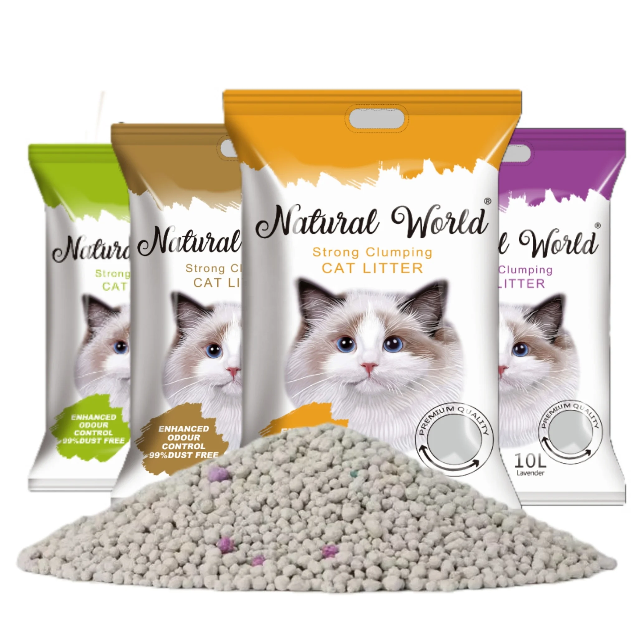 Manufacturers Natural Sodium Pet Cleaning Grooming Products Odour Lock Strong Dust Free Clumping Premium Bentonite Cat Litter