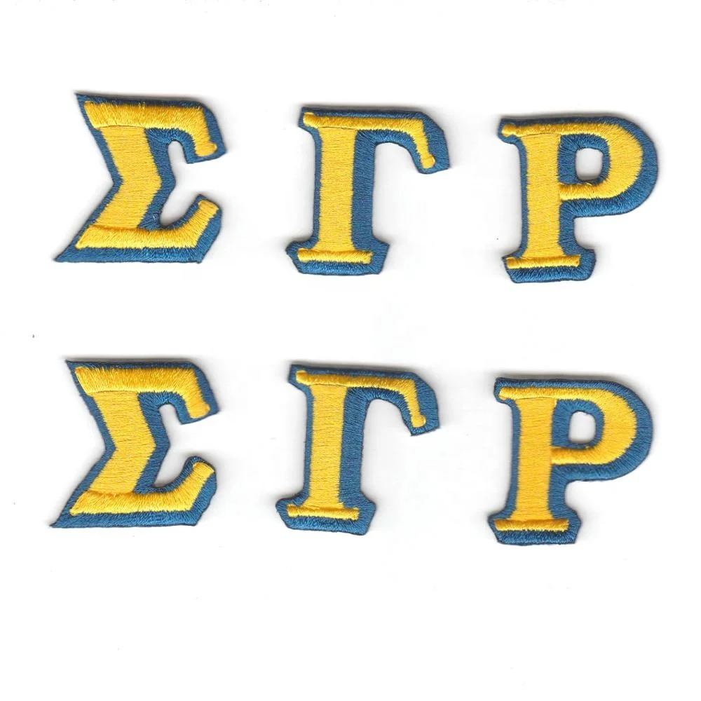 Greek embroidered patch Zeta Phi Beta White Individuel Letters Emblem Set