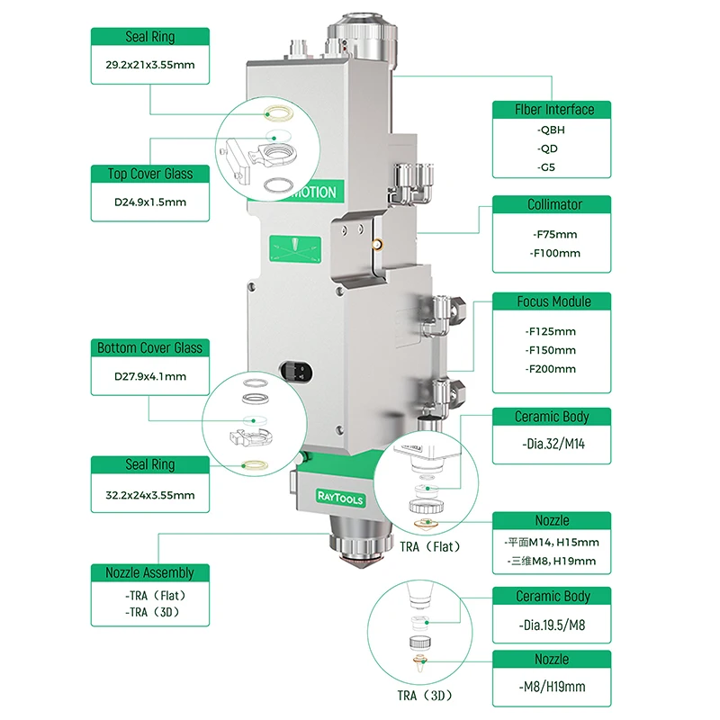 laser head cutting raytools laser cutting head bm06k fiber laser cutting 3000w head